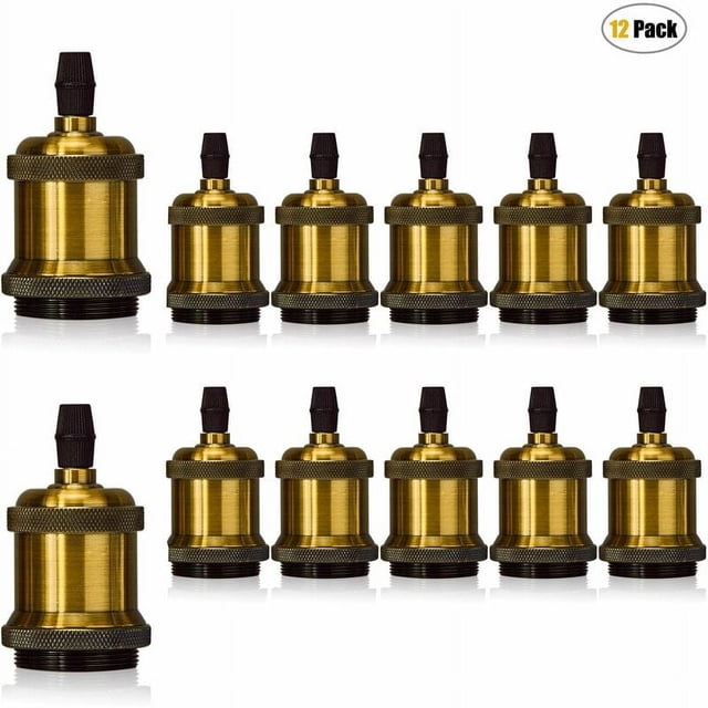 Portalámparas vintage E27, acabado en latón antiguo, estilo retro, aislamiento seguro, portalámparas colgante Edison para candelabros colgantes de bricolaje, adaptable para bares, cafeterías,