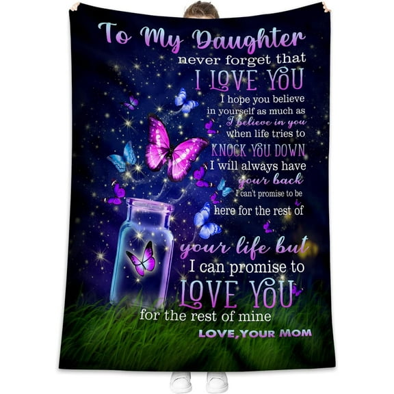 To My Daughter Gifts from Mom, Gifts for My Daughter Blanket from Mom, Daughter Blankets, Gifts for My Daughter, Birthday Anniversary Graduation (To My Daughter Gifts from Mom Blanket, 50" x 60")