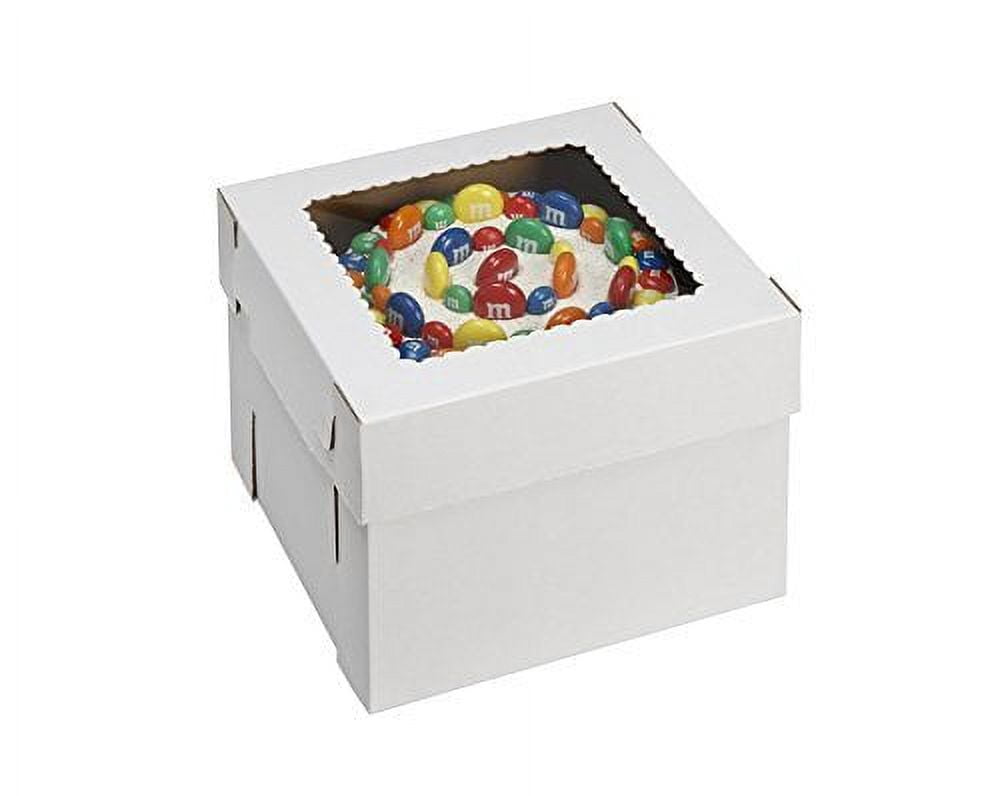 W PACKAGING WPTC1618WKE 16x16x18 White/Kraft Plain Tiered Cake Box