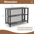 thumbnail image 3 of Costway 36" Tall 3-Tier Bar Table with Storage Metal Frame Adjustable Foot Pads Grey, 3 of 10