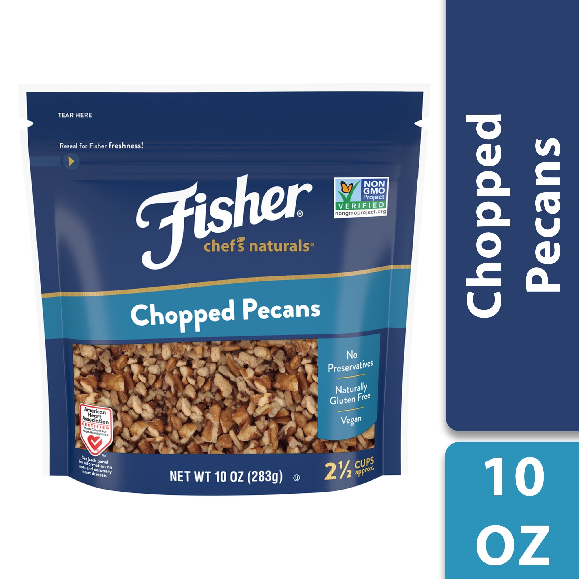 FISHER Chef's Naturals Chopped Pecans, 10 oz, Naturally Gluten Free, No