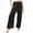 Black, variant on Busydd Girl Clothes 4-14 Years Solid Color Elastic Waist Cotton Linen Casual Pants Comfy Baggy Toddler Pants Summer Teen Girls' Wide Leg Pants with Pockets