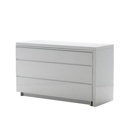Mobital Savvy 3 Drawer Extension Dresser In High Gloss Gray