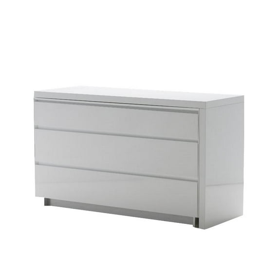 Mobital Savvy 3 Drawer Extension Dresser in High Gloss Gray
