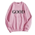 thumbnail image 5 of Riforla Women's Casual Long Sleeve Graphic Tee Crew Neck Pullover Tops Letter Print Hooded sweatshirts for women Pink M, 5 of 5