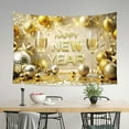 thumbnail image 2 of New Year Theme Tapestry, Large Happy New Year Photo Booth Tapestry, Gold Champagne Cheers to 2026 New Years Eve Tapestry  for Bedroom, Living Room, Dorm, or Apartment Decor - 60x40in, 2 of 5
