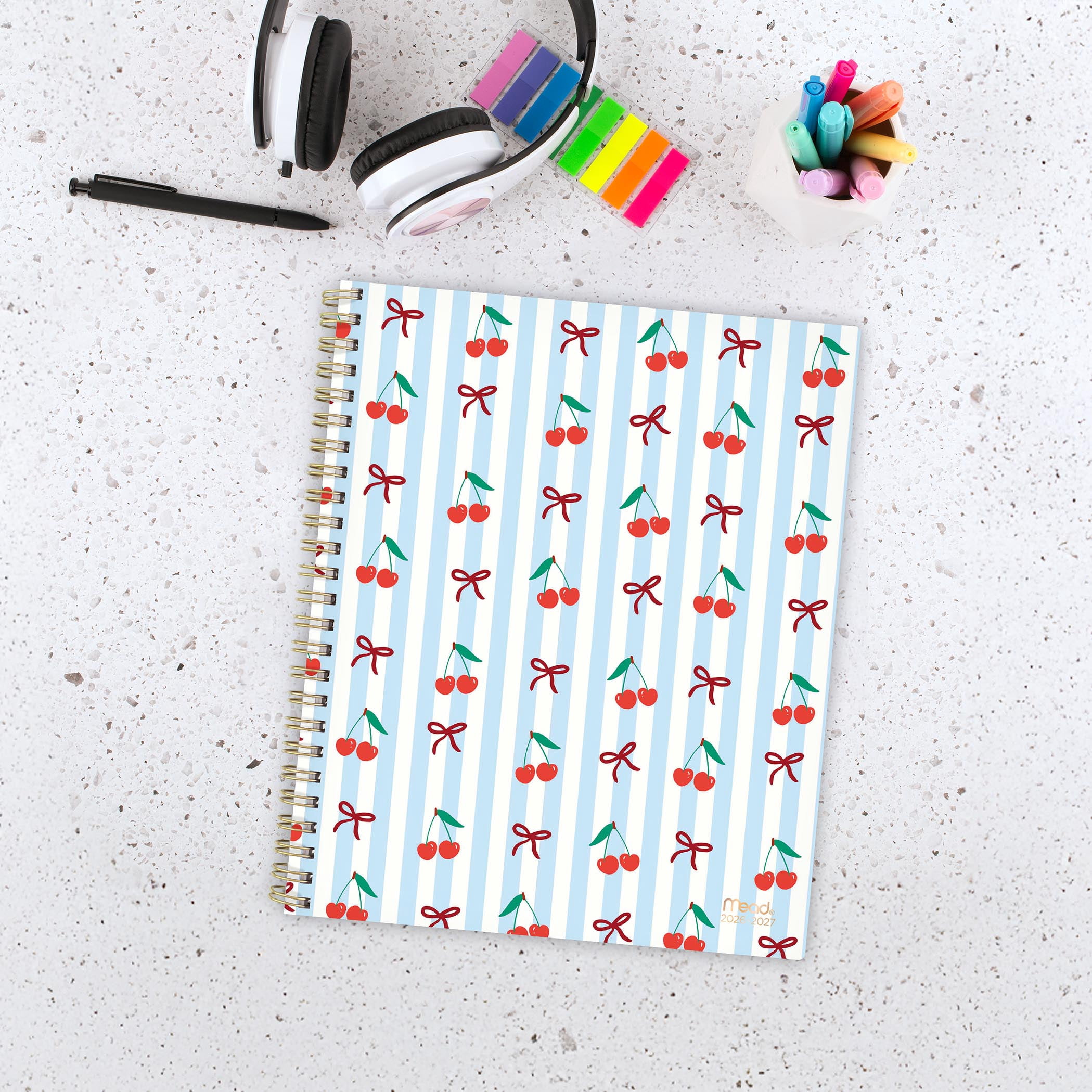 2026-2027 Mead Cherry Bows Large Weekly and Monthly Academic Year Planner