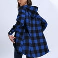 thumbnail image 6 of cocolona Womens Plaid Shirts Fall Long Sleeve Button Down Hooded Cardigan Tops Fashion Casual Jacket Coat Winter Outwear, 6 of 8