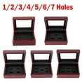 thumbnail image 4 of 1-7 Holes Championship Ring Display Case Box Wooden Collection Storage Box, 4 of 13