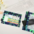 thumbnail image 4 of Neon Green Shark and Palm Trees 2 Pack Pencil Pouch for 3 Ring Binder Smooth Zipper Folders with Pockets Clear Window Pencil Case, 4 of 6