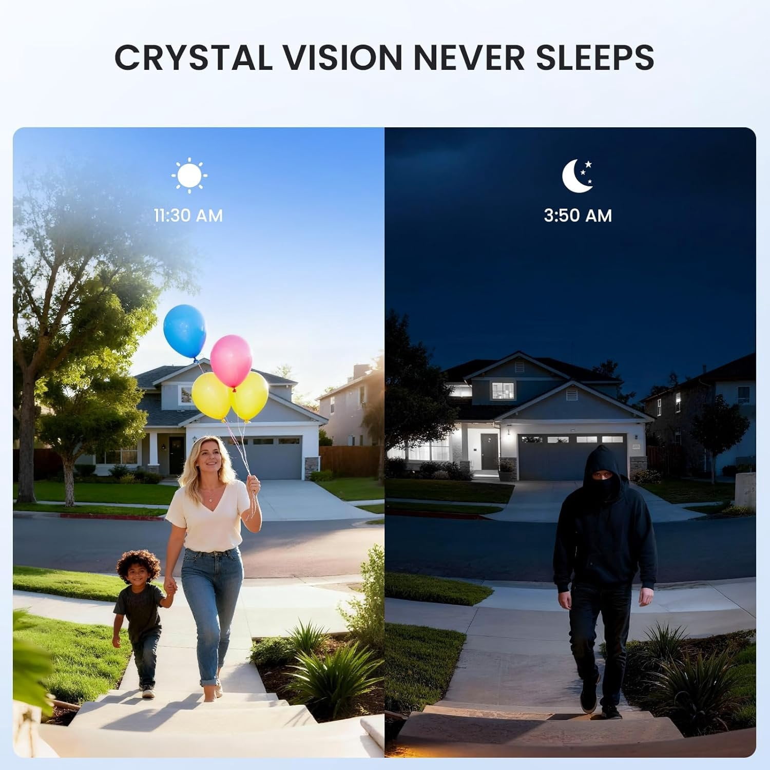 Doorbell Camera No Subscription, 3MP View, 2-Way Talk, PIR Motion Detection, Video Doorbell with Chime, Only Supports 2.4GHz WiFi, Local & Cloud Storage, White