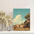 thumbnail image 2 of UXIEQU Rural Laundry Drying Scene Canvas Wall Art 15.75x11.81 Inches, 2 of 8