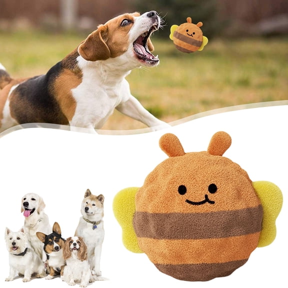 1 PCS Plush Spiky Ball Dog Toy, 2026 New interactive Dog Toys, Jumping Squeaky Chew Toy Ball with Soft Durable Fabric for Small Medium Large Dogs Puppy Teething Toys