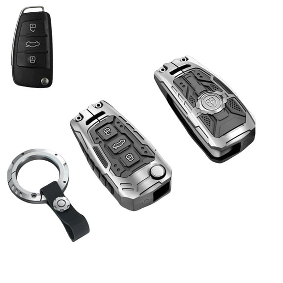 Heavy Metal Key Fob Cover Case Protector for Audi, Keychain, Accessories for Audi A1 A3 A4 A5 A6 Q3 Q5 Q7 TT S3 R8
