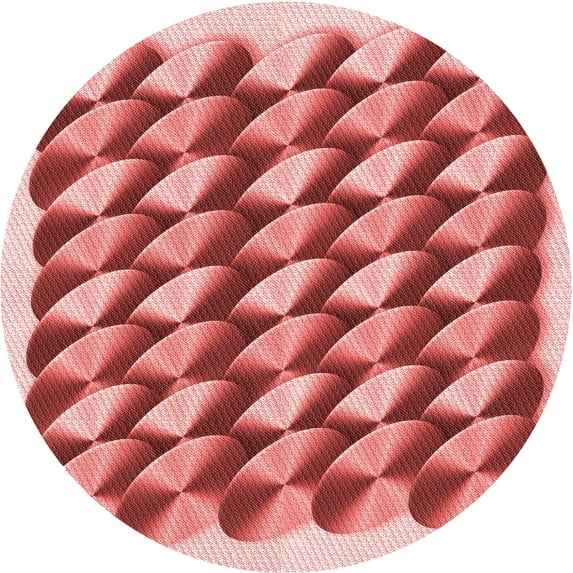 Ahgly Company Indoor Square Patterned Pastel Pink Area Rugs, 3' Square