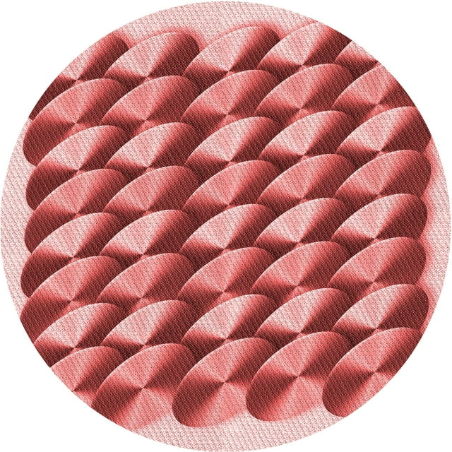 Ahgly Company Tapis d'Intérieur Ronds Transitionnels Pastel Rose Lavables à la Machine, 3 Pieds Rond