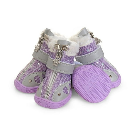 Winter Dog Boots Outdoor Waterproof Pet Fashion Sneakers Cold Weather Warm Lining Puppy Shoes