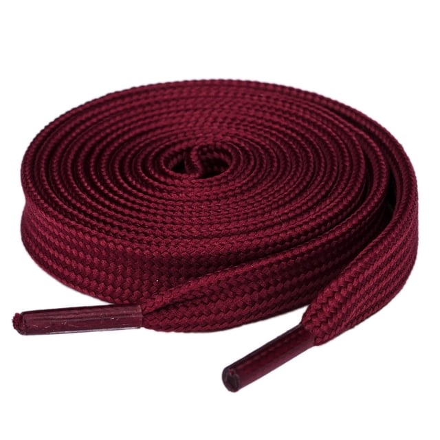 Olukssck 1 Par De Cordones Planos Para Zapatillas De Deporte De 2/5 Pulgadas De Ancho, Cordones Deportivos, Color Rojo Vino, 45 Pulgadas (114 Cm)