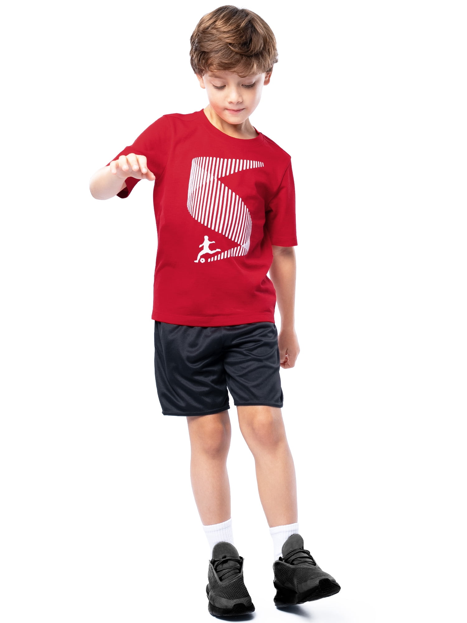 Athletic Works Boys Short Sleeve Graphic T-Shirt, Sizes 4-18 & Husky