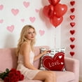 thumbnail image 5 of Dtchengua Heart Print Decorative Pillow - Red Valentine‘s Throw for Living Room, Bedroom & Festive Ambiance, 5 of 6