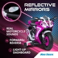 thumbnail image 5 of Kid Trax 6V Glow Electric Toddler Kids Motorcycle - Toddler Bike, Indoor/Outdoor Toys, Durable, LED Headlights and Body Light, Realistc Sounds, Kids Ride On Toys, Max Weight 65lbs, Ages 3+, Pink, 5 of 5