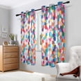 thumbnail image 2 of Yayeee Window Curtains Light Filtering 63"x42" Grommet Panel Pair Home Living Room Decor, Blue Colorful Circles, 2 of 7