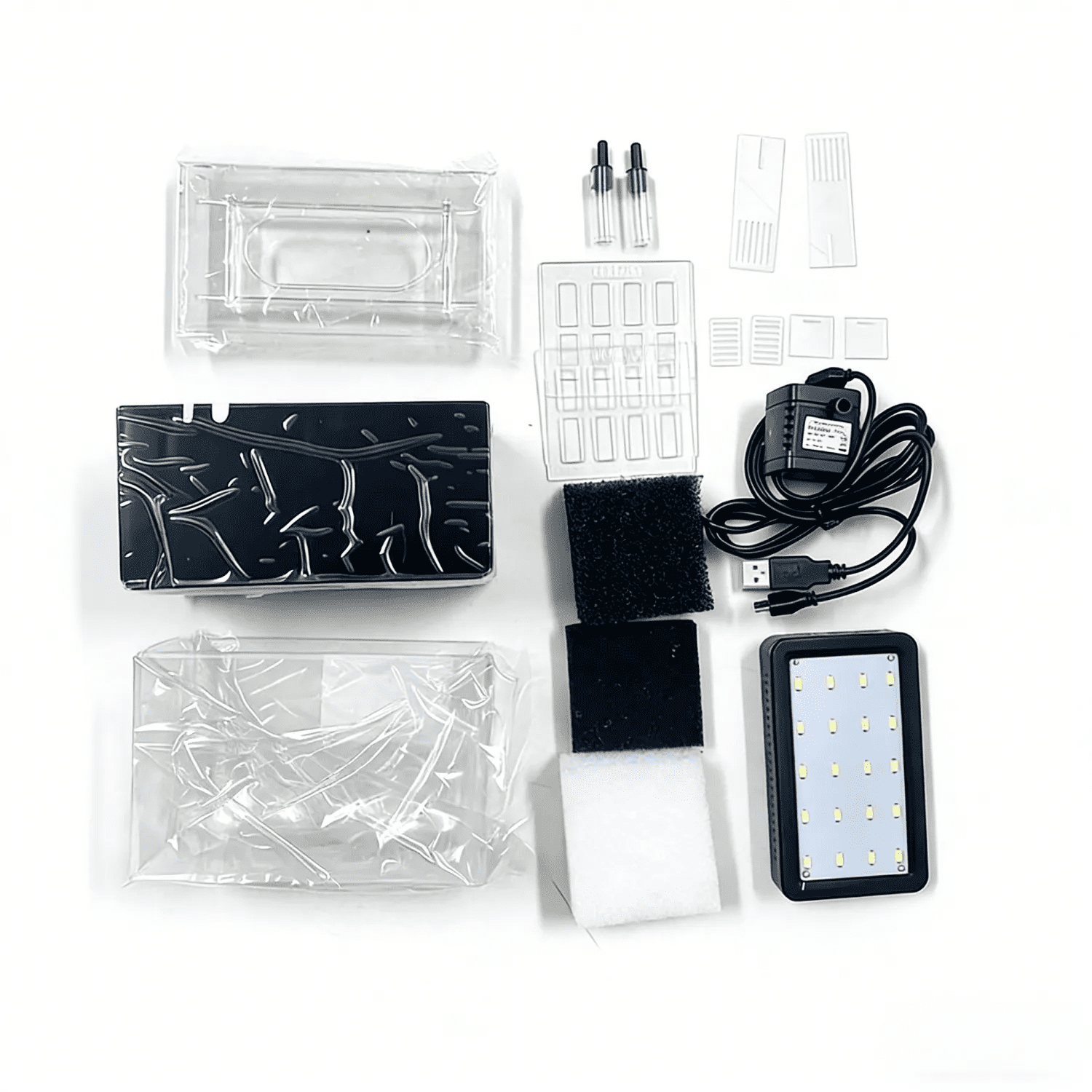0.4 Gal Mini Desktop Saltwater Aquarium w/ Bottom Filter, Ultra-Clear Acrylic, Quiet Fish Tank