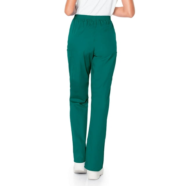ScrubZone Women's Tall Full Elastic Waist Cargo Scrub Pant