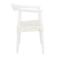 thumbnail image 3 of SAFAVIEH Juneau Modern Leather Woven Accent Chair, White/Off-White, 3 of 13