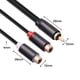 thumbnail image 4 of 2X Cable RCA Macho A 2RCA Hembra Cable de Audio 2 RCA Macho Divisor Cable Auxiliar para TV PC DVD Altavoz Amplificadores de Audio Subwoofer, 4 of 5