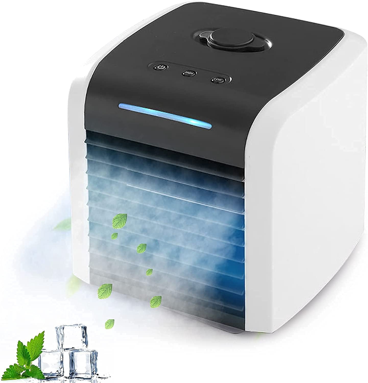 KyFree Water-Cooling Fan 2 Speeds USB Portable Air Conditioner,LED Light