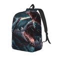 thumbnail image 1 of Easygdp Wave Chain Shark for Durable Canvas Laptop Backpack - Adjustable Shoulder Strap, Large Capacity, Fits 15-17in Laptops, for School, Work, Travel-Small, 1 of 5