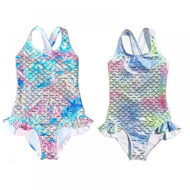 URMAGIC Girls One Piece Swimsuits Bathing Suits for Kids Cross Back