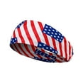 thumbnail image 4 of Yoyauz American Flag Independence Day Star Elements Headband Vintage Knot Knot Sweat Sweat Sweat Yoga Running Sports Headband is suitable for travel, parties, festivals, 4 of 6