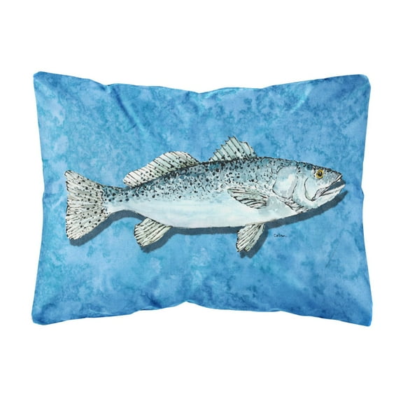 Carolines Treasures 8770PW1216 Fish - Trout Canvas Fabric Decorative Pillow, 12H x16W, multicolor