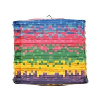 Party Central Club Pack of 12 Multi-Color Gamer 8-Bit Square Lanterns 8"