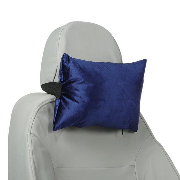Almohada para reposacabezas del automóvil Unique Bargains, soporte para cuello ergonómico y cómodo, terciopelo italiano/espuma de memoria, ancho ajustable, azul, 1 Pcs para conducción y viajes