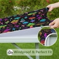 thumbnail image 6 of Colorful Mushroom Star Black Pattern Square Fitted Tablecloth with Elastic Edge,Square Table Cover,Washable Elastic Table Cover for Home Kitchen Party Decor 36"x36", 6 of 6