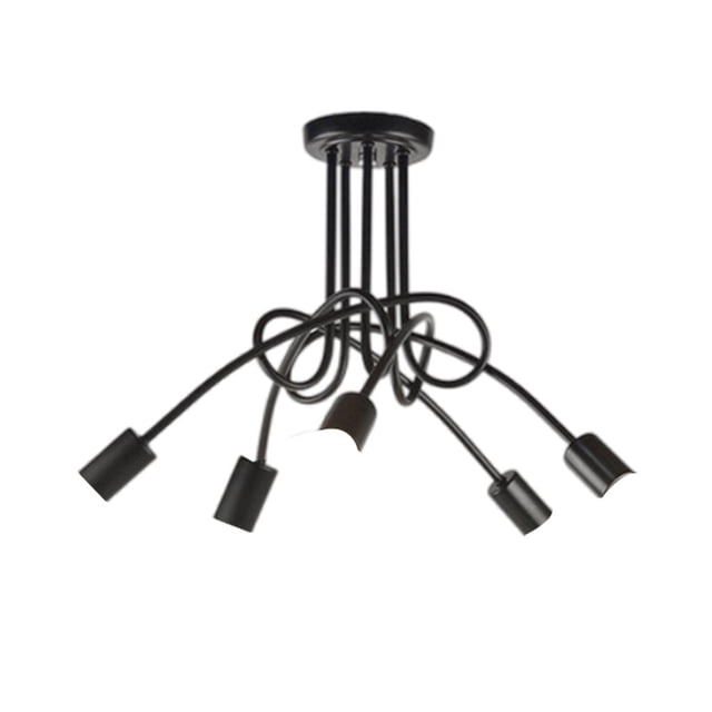 Lámpara de techo creativa Diseño de curva Accesorios para candelabros Mejoras negras Zulema Lámpara de techo