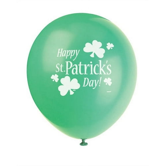 Various Clover Latex Balloons, Holiday Shamrock, 8 Count