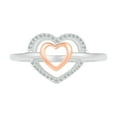 thumbnail image 2 of DGOLD Sterling Silver and 10kt Gold Round White Diamond Two Tone Heart Ring for Women (1/10 cttw), 2 of 3