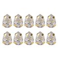 thumbnail image 1 of 10 piezas de diamantes de imitación de circonio para coser, garra dorada, accesorios de ropa con lazo DIY, 7x10mm, blanco, 1 of 5