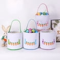 thumbnail image 5 of Easter Basket Floral Pattern Easter Basket with Ruffles, Cloth Storage Tote for Eggs & Decor, Easter Gift & Spring Home Decoration Multicolor, 5 of 6