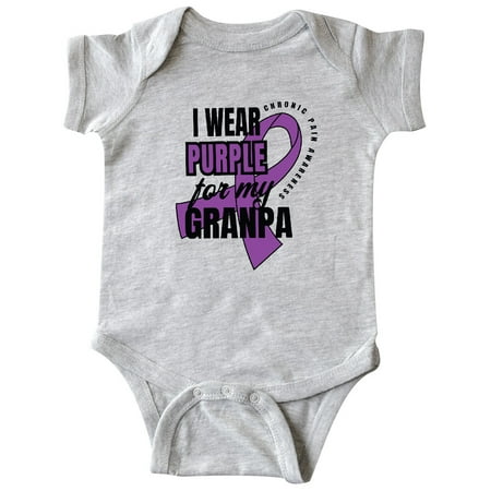 

Inktastic Chronic Pain I Wear Purple For My Granpa Gift Baby Boy or Baby Girl Bodysuit
