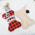thumbnail image 4 of Christmas Pet Stockings Hanging Ornament Cat Dog Plaid Bow Bone Tassels Gift Reusable Bag, 4 of 7