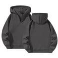 thumbnail image 5 of Domuza Quarter Zip Up Hoodie for Men Long Sleeve Drop Shoulder Fleece Sweatshirt Fall Winter Stylish Casual Pullover Hoodies Streetwear Dark Gray S, 5 of 6