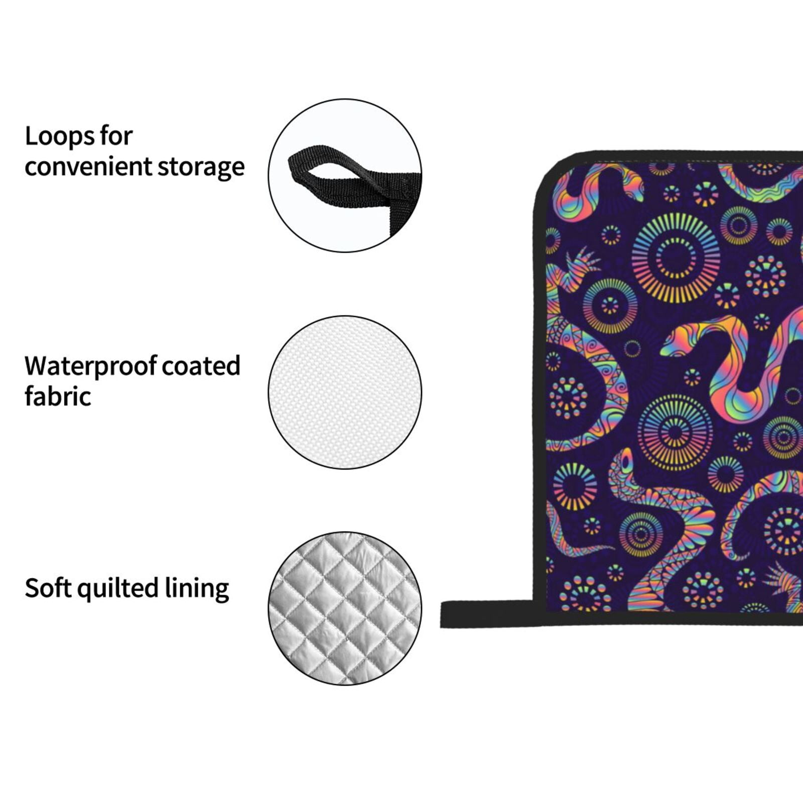 Bright Lizards And Snakes 4Pcs Oven Mitts and Pot Holders Sets Oven Kitchen Gloves Hot Pads for Cooking BBQ Baking Grilling