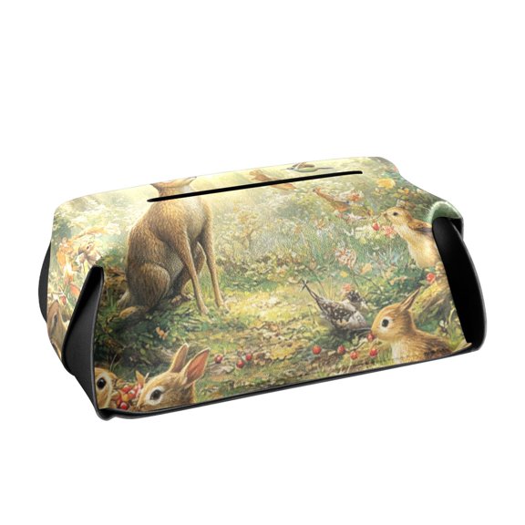 Thanksgiving Fairy Tale Tissue Box Cover Leather Square Rectangle Tissue Box Holder for Bathroom Living Room Desk Office Decor