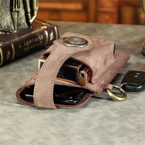 Genuine leather outdoor belt waist bag hotsell