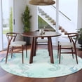 thumbnail image 4 of Seahorses Round Living Room Rugs 6 ft, Watercolor Blue Green Seahorse Coral Seaweed Green Washable Area Rug with Non-Slip Sturdy Edge Binding Round Carpet for Kitchen Office Bedroom, 4 of 9